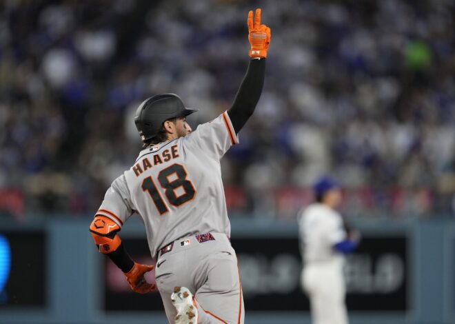 Giants beat Dodgers 6-2 as Bader and Haase hit back-to-back homers off Yamamoto