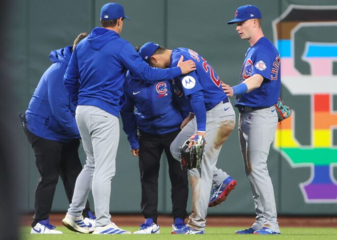 Cubs outfielder Seiya Suzuki leaves game against Giants with right knee discomfort