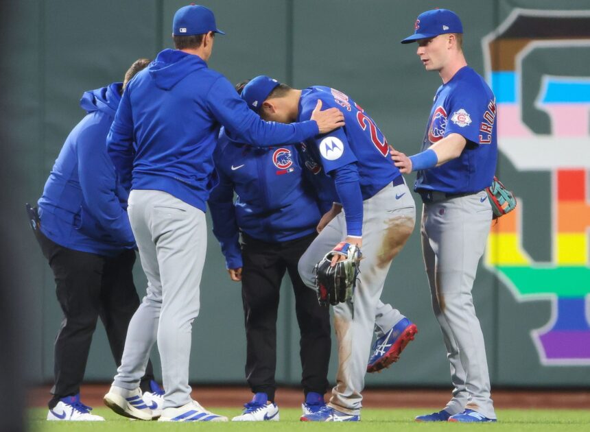 Cubs outfielder Seiya Suzuki leaves game against Giants with right knee discomfort