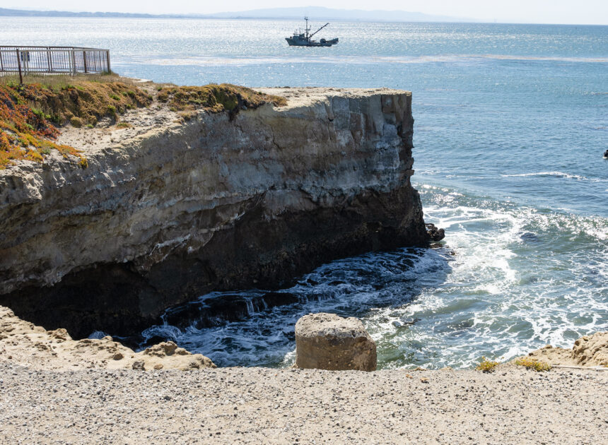 Slab of cliff falls into the ocean at iconic surf break