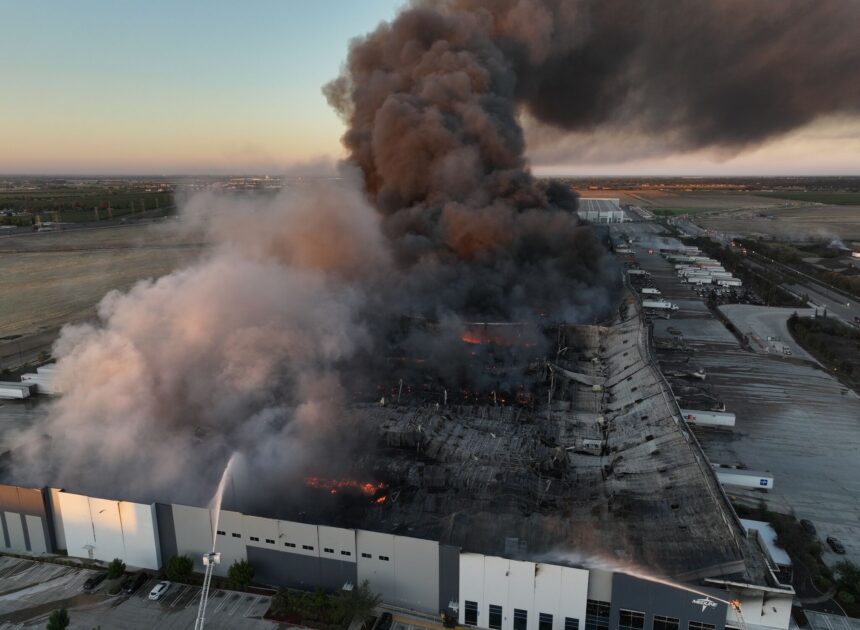 Chemicals including neurotoxin set ablaze in massive California warehouse fire
