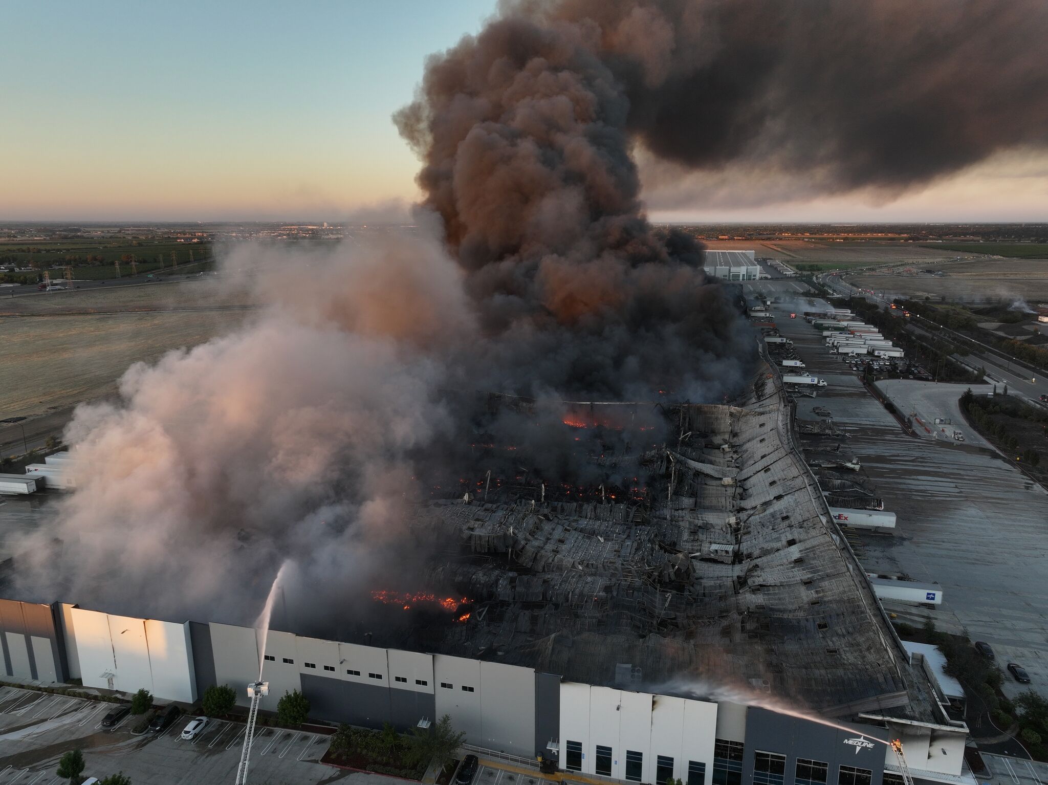 Chemicals including neurotoxin set ablaze in massive California warehouse fire