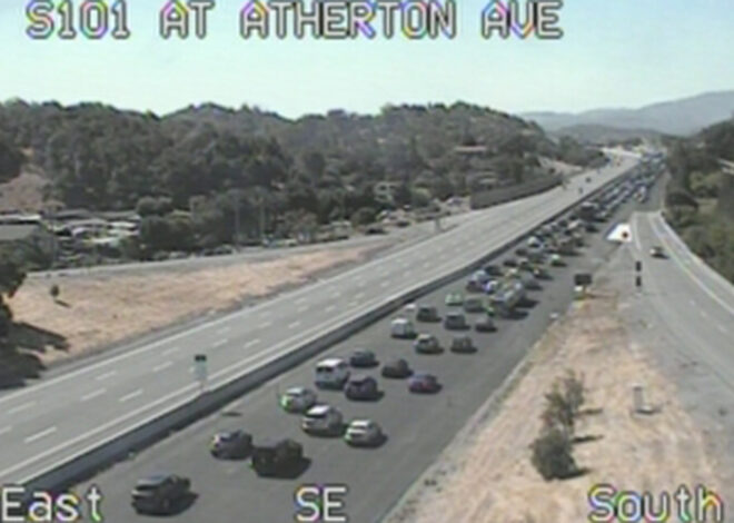 Multiple-car crash, brush fire spur standstill on Highway 101 in North Bay