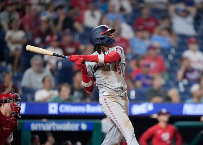Abrams hits tiebreaking triple in 11th and pitcher Mikolas drives in run as Nats beat Phils 10-4
