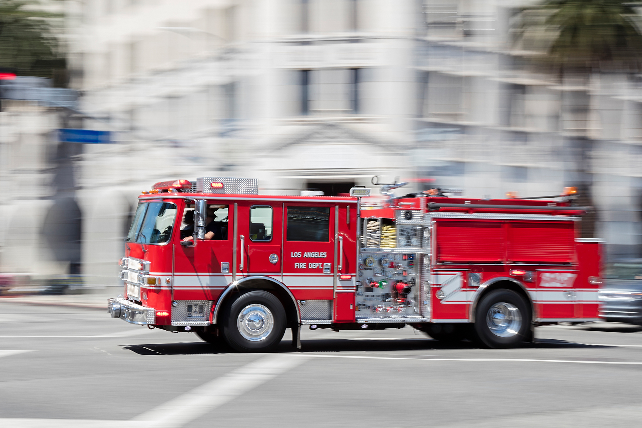 Tour bus en route to Mexico catches fire on Los Angeles freeway