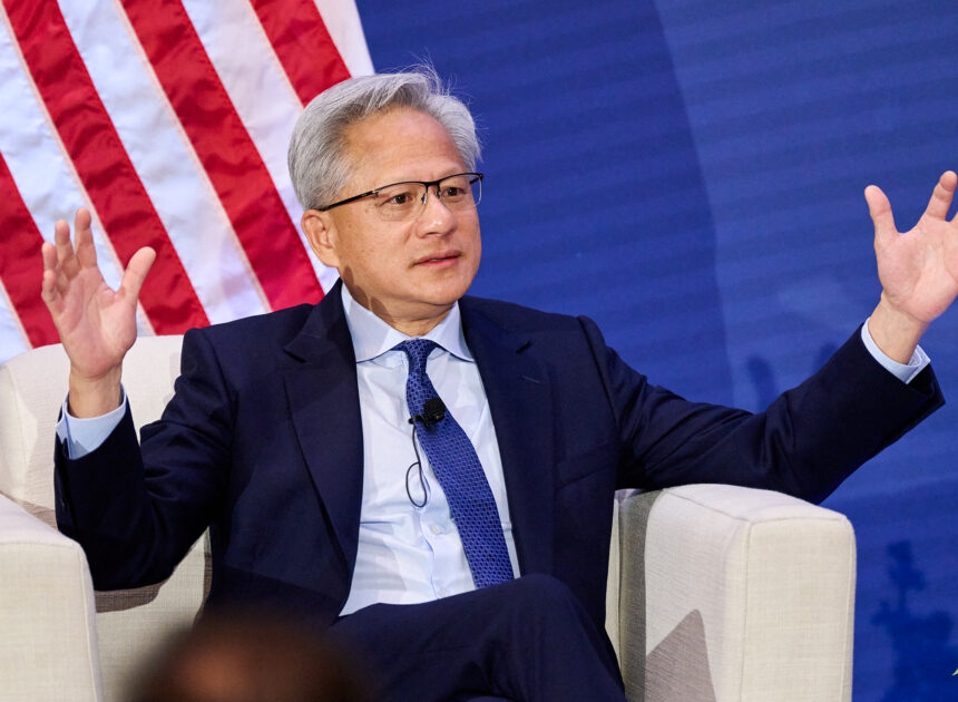 ‘You’re right’: Nvidia CEO cozies up to Trump on AI in surprise onstage call