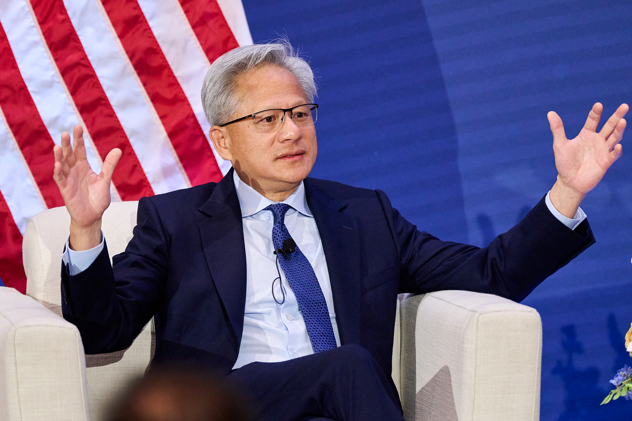 ‘You’re right’: Nvidia CEO cozies up to Trump on AI in surprise onstage call