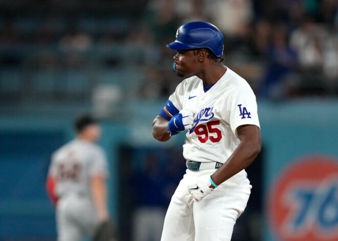 Josue De Paula’s 3 walk-up songs and a big double mark his memorable Dodger Stadium debut