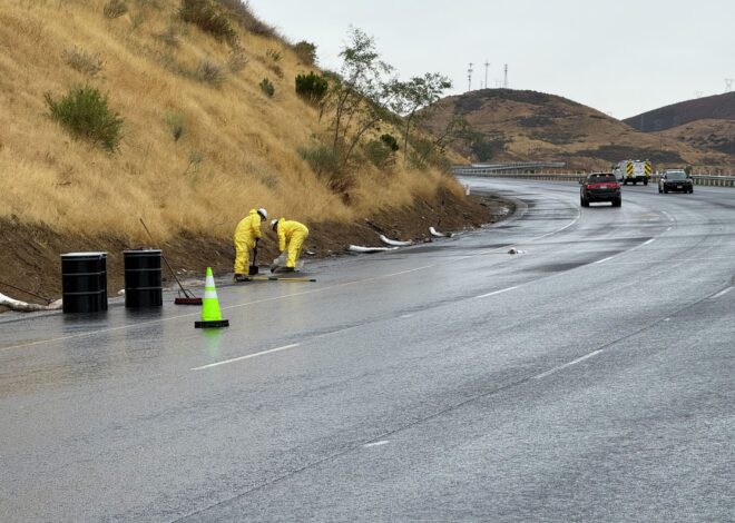 Diesel fuel spill forces closure of northbound I-5 near Six Flags Magic Mountain